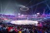 Объединенная сборная Кореи во время церемонии открытия Олимпиады.