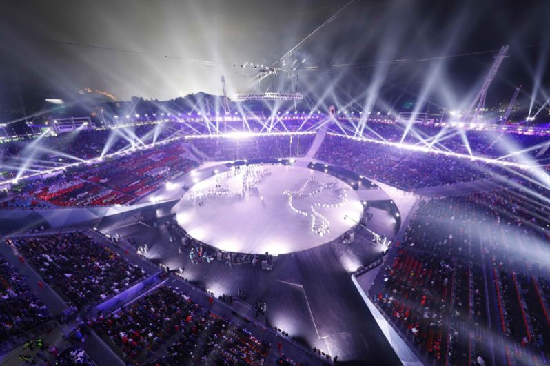 Церемония открытия Олимпиады в Пхенчхане.