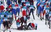 Денис Спицов (Россия), Андрей Ларьков (Россия), и Симен Крюгер (Норвегия) — скиатлон.