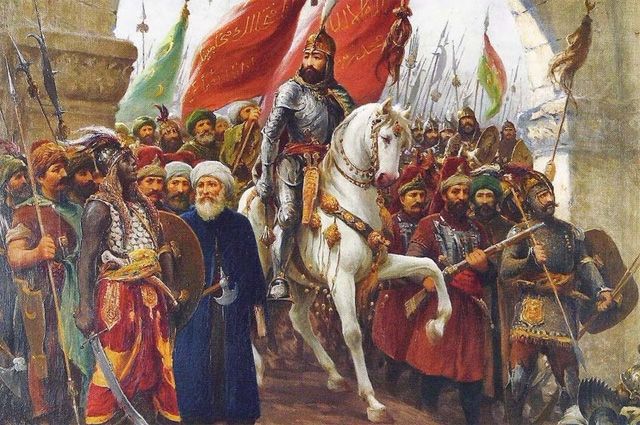Мехмед Завоеватель входит в Константинополь. Фрагмент картины Фаусто Зонаро.