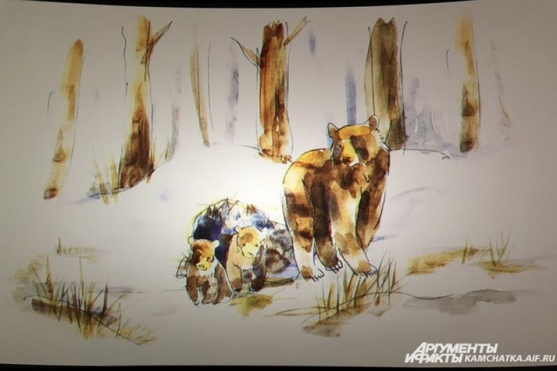 Начало киноленты рассказывает о рождении медвежат. 