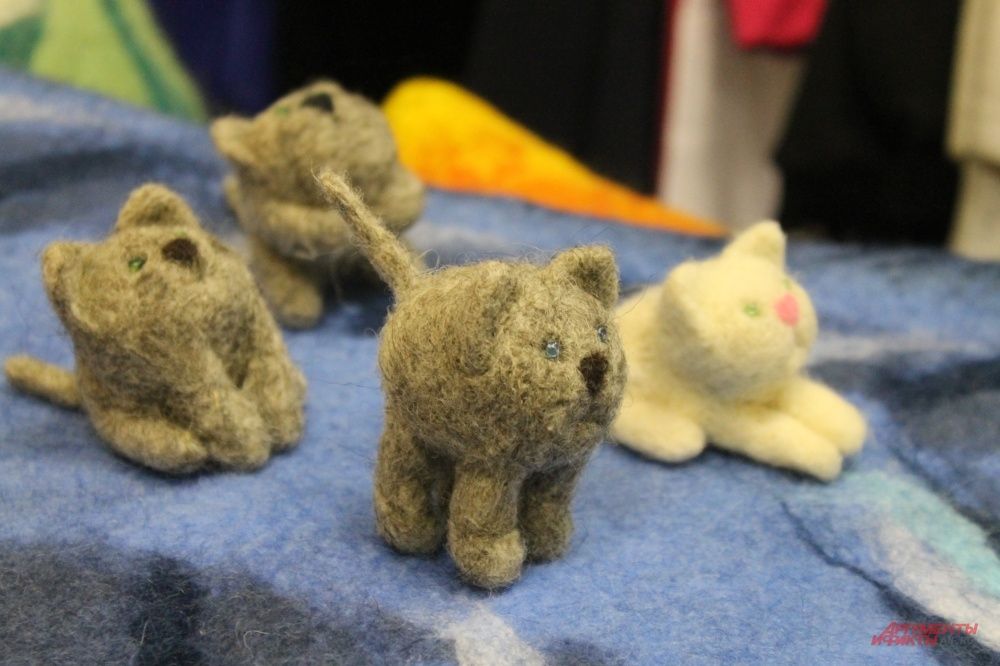 Коллекция кошек из валяной шерсти