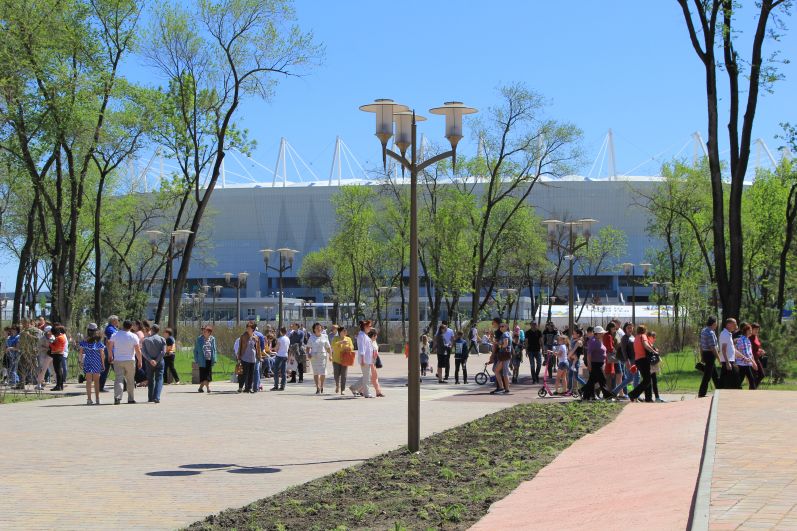В дни проведения чемпионата мира по футболу в 2018 году бульвар будет играть ведущую роль при распределении людских потоков при входе и выходе со стадиона.
