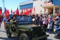 Митинг, по традиции открыл ветеран Великой Отечественной войны Николай Тимофеевич Шакуров, на площадь он въехал на автомобиле.