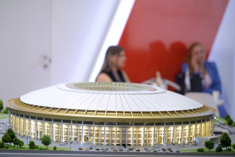 Макет стадиона «Лужники» на международной выставке архитектуры и дизайна «Арх Москва».