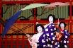 Японские гейши исполняют свой традиционный танец во время ежегодного фестиваля Azuma Odori, Токио. 