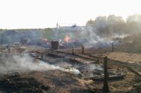 Вот так выглядят последствия крупного пожара в Холмогорском райне.