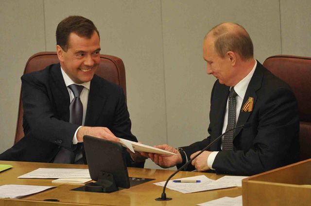 Дмитрий Медведев и Владимир Путин.