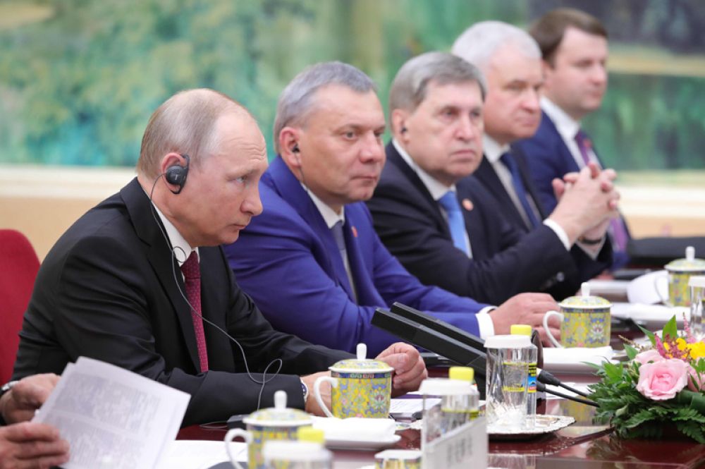 Президент РФ Владимир Путин во время российско-китайских переговоров в Пекине.