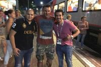 Журналист "АиФ-Юг" с мексиканскими болельщиками Адрианом Морено Арена и Эдуардо Гонсалесом