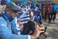 Уругвайские болельщики 15 июня перед матчем своей сборной с Египтом (1:0). По некоторым данным, в Екатеринбург приехало около шести тысяч поклонников южноамериканской команды.