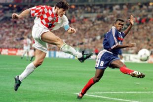 Матч Франция - Хорватия в полуфинале Чемпионата мира по футболу - 1998.