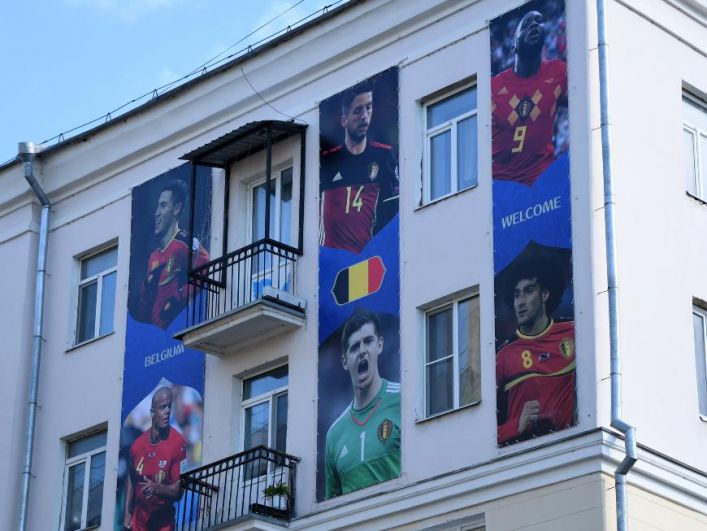 Футболисты сборной Бельгии удостоились вот таких портретов.