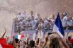 Сборная Франции на параде в честь победы на чемпионате мира.