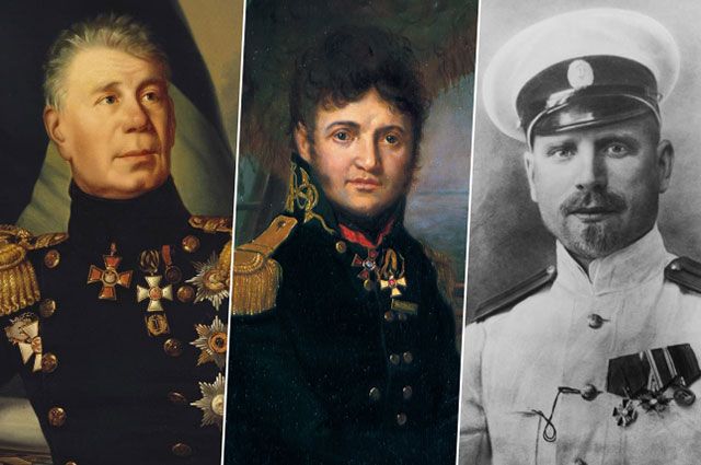 Иван Крузенштерн, Юрий Лисянский и Георгий Седов.