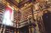 Библиотека Жуанина, Коимбра, Португалия. Здание, построенное в 18 веке во время правления короля Жуана V, сегодня является частью Коимбрского университета. Залы в стиле барокко украшает мебель из редких видов дерева, а потолок расписан лиссабонскими художниками. Так же, как в библиотеке дворца Мафра, защищать книги от насекомых помогают живущие здесь летучие мыши.