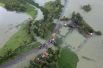 Затопленные районы в штате Керала, вид с воздуха.