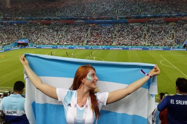 Анастасия на Чемпионате мира по футболу болела и за Россию, и за Аргентину