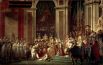 Посвящение императора Наполеона (1806-1807). Это полотно Давид создал под впечатлением от картины Рубенса «Коронация Марии Медичи». Он выбрал момент, когда Наполеон коронует свою супругу Жозефину, а папа Пий VII дает благословение.