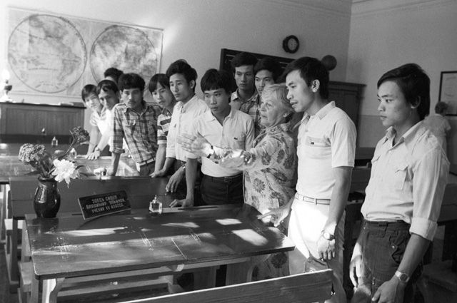 Вьетнамские студенты на экскурсии. 1988 г.