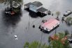 Затопленные кварталы города Ламбертон, Северная Каролина.