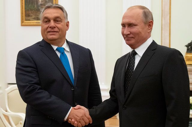 Премьер-министр Венгрии Виктор Орбан и президент РФ Владимир Путин.
