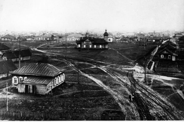 Так выглядела центральная часть города Кемерово в 1935 году.