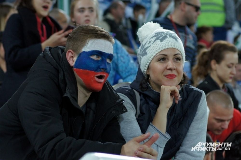 На матч сборных России и Швеции в Калининграде пришли 31690 зрителей.