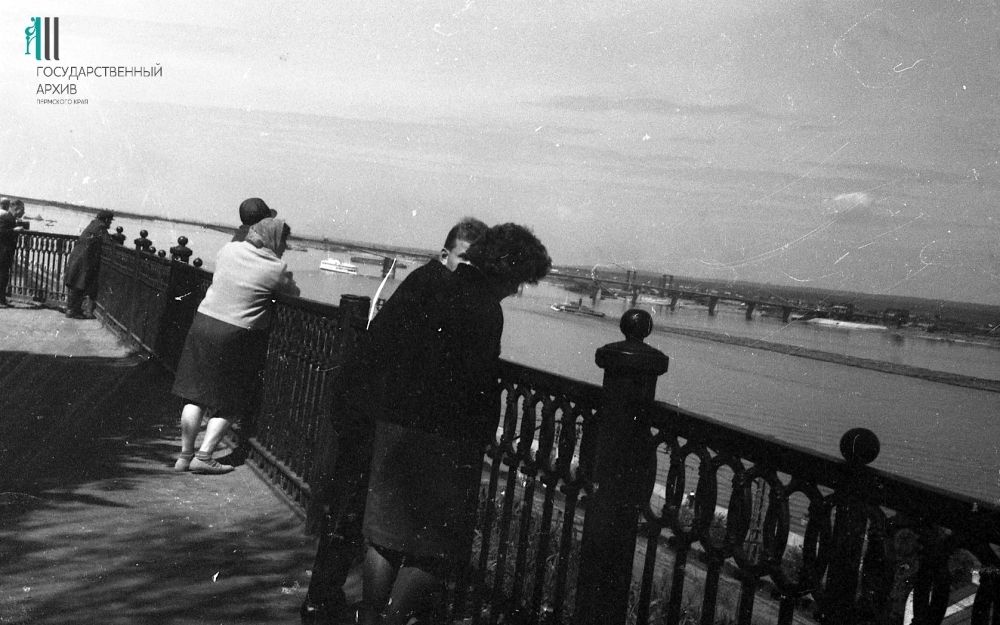Набережная, вид на Каму, 1950-е годы.