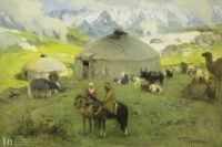 Картина Григория Гуркина «Кочевье в горах» 1920-е гг.