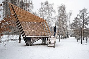 С новой площадки видны реки Кача и Енисей, остров Татышев.