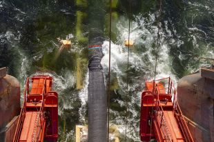 Работы по укладке газопровода «Северный поток-2» в Финском заливе.