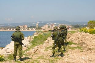 Совместные учения российских и сирийских морских пехотинцев в Тартусе.