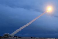 Испытания крылатой ракеты с ядерным двигателем «Буревестник». Июль 2018 г. Скриншот видео, предоставленного Минобороны РФ.