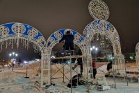 В Ноябрьске строительство ледового городка закончено на 80% 
