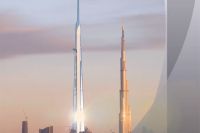 Проект небоскреба Jeddah Tower в сравнении с башней «Бурдж-Халифа».