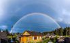 Первичная и вторичная радуги над п.Даровской. 26 июня 2014 год
