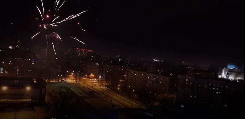 Новогодний салют в Тюмени, 2019.