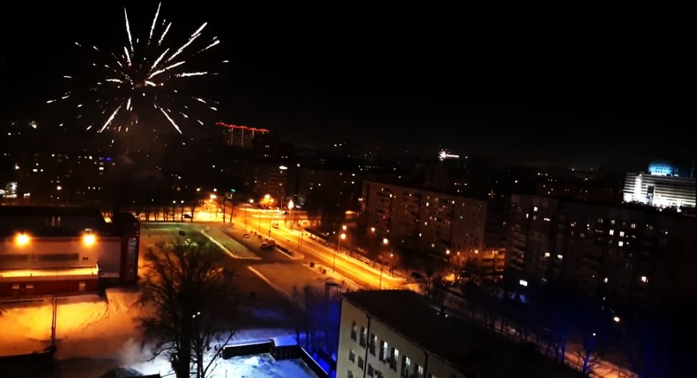 Салют в Тюмени. Новый год, 2019.