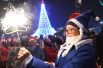 Празднование Нового года - 2019 в новогоднем городке на площади имени Ленина в Новосибирске.
