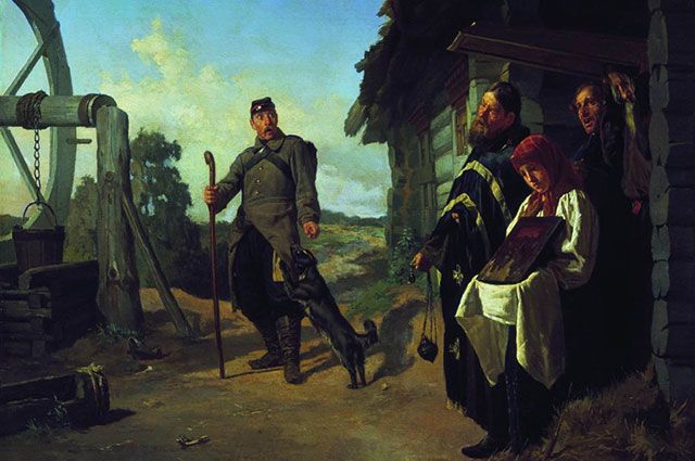 «Возвращение солдата на родину», художник Николай Неврев.