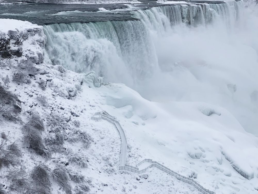 Замерзший ниагарский водопад фото