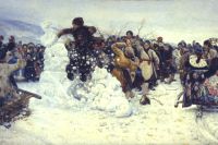 Картина «Взятие снежного городка» была написана Суриковым в 1891 году.