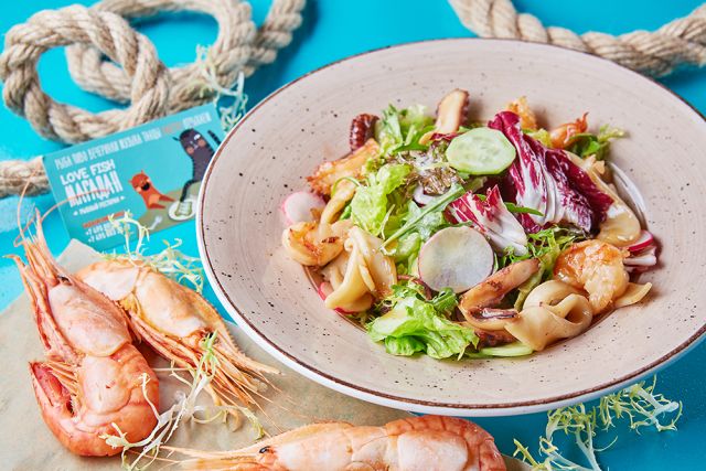 Быстрый салат с морепродуктами - пошаговый рецепт с фото на ЯБпоела