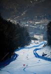 На трассе мужского супер-гиганта соревнований по горнолыжному спорту на XXIX Всемирной зимней Универсиаде 2019.