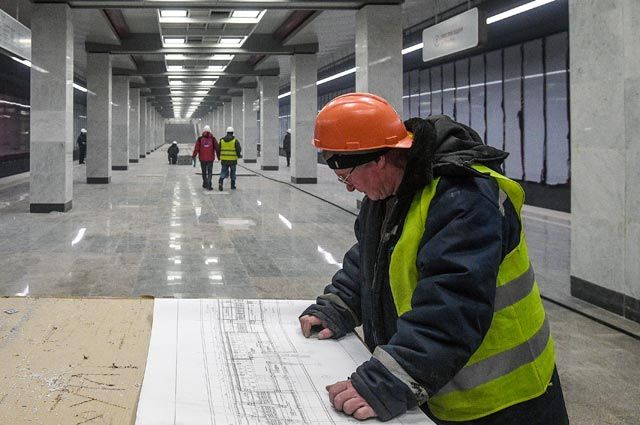 Строительство в Новой Москве станции метро «Коммунарка» на Сокольнической линии. Открытие запланировано на май 2019 г.