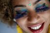 Яркий макияж участницы Бразильского карнавала.