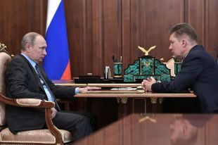 Встреча президента РФ Владимира Путина с главой компании «Газпром» Алексеем Миллером