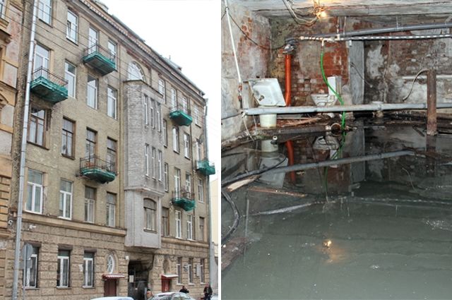 В центре Петербурга жилое здание утопает в нечистотах.