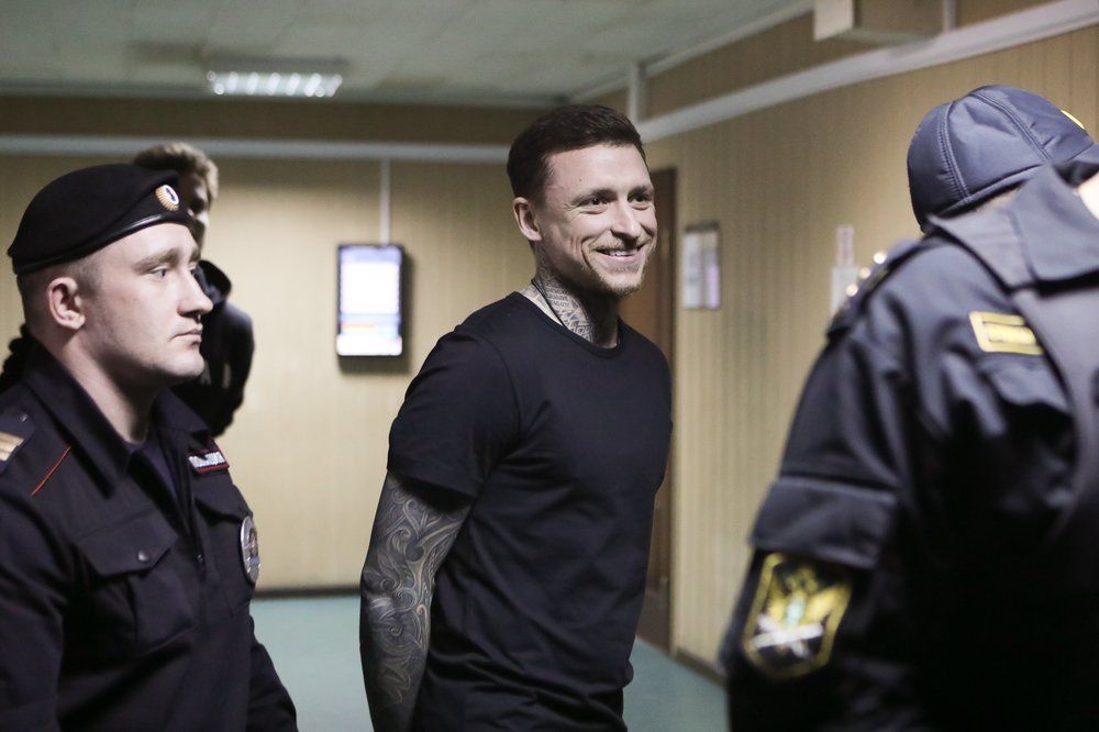 Павел Мамаев в здании Пресненского районного суда, апрель 2019.